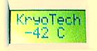 Temperature display of the KryoTech Athlon CPU